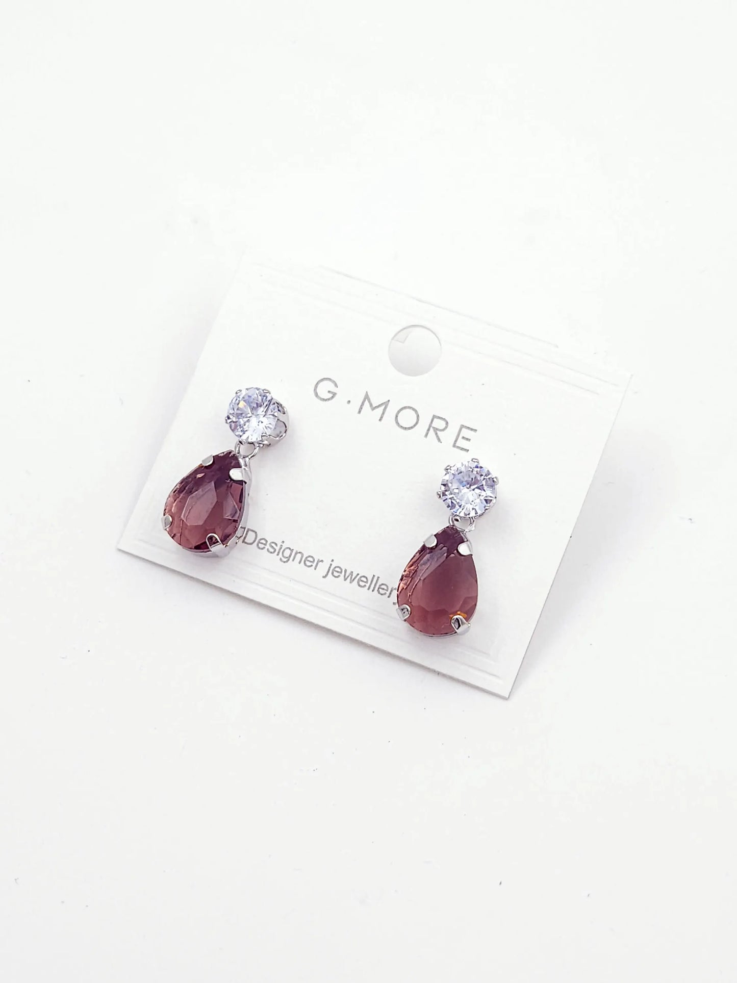 Maroon drop earings