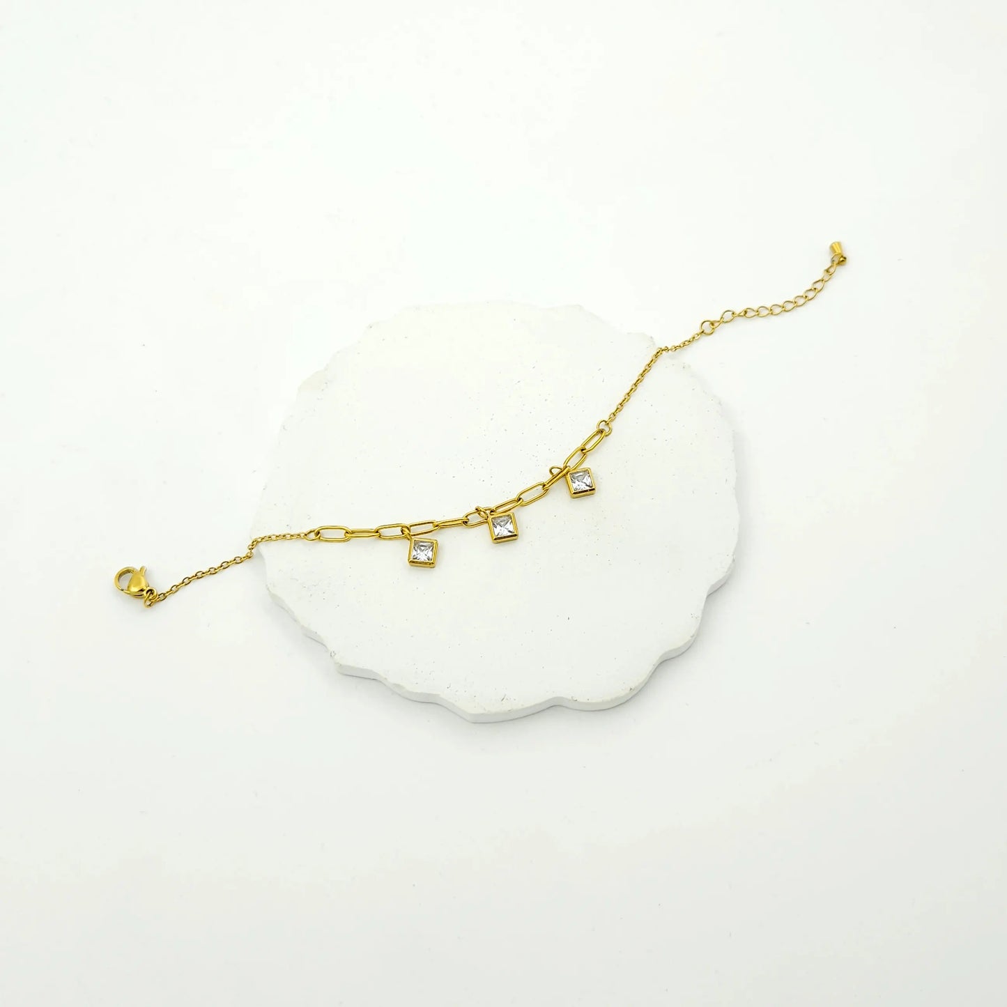 Triple Squares chain bracelet