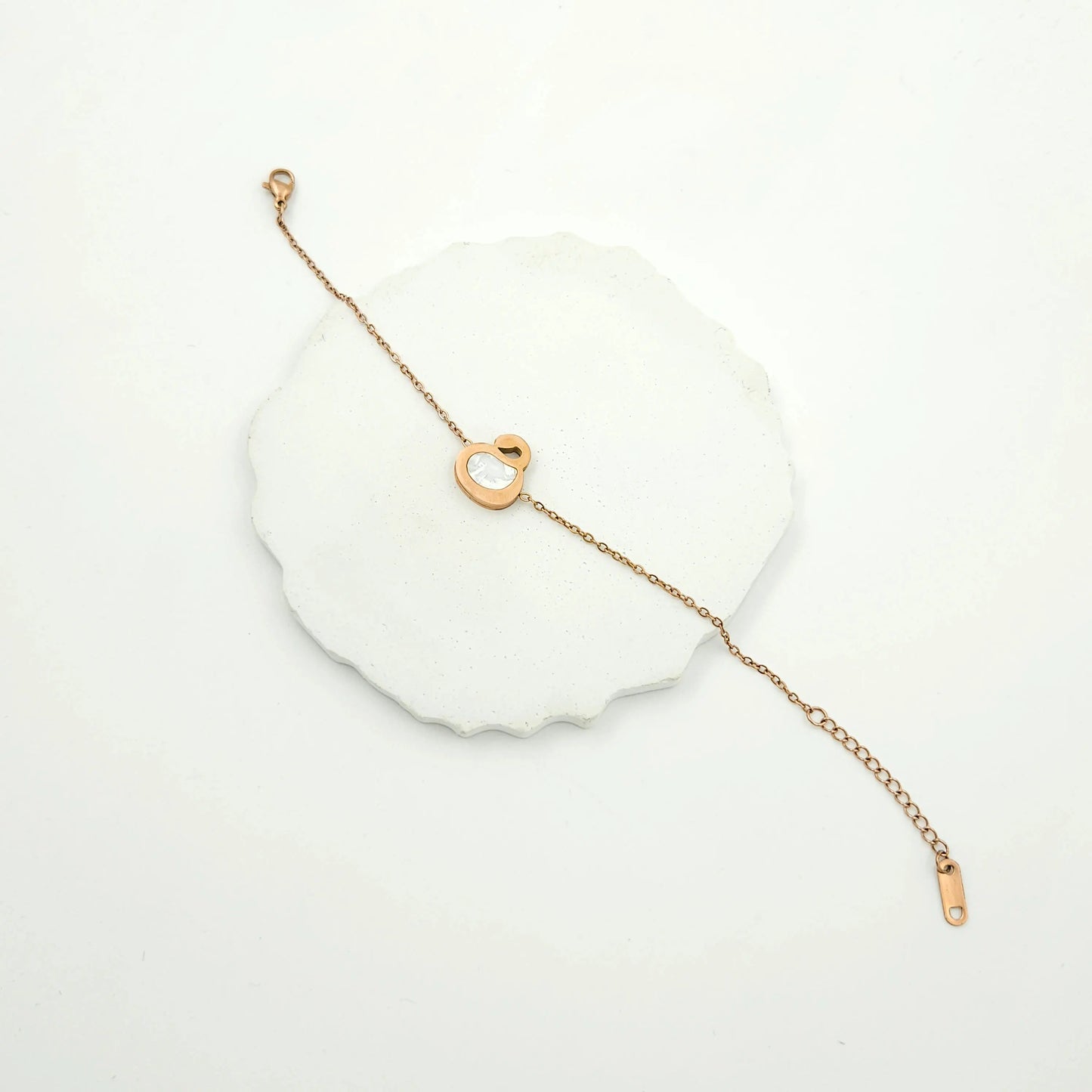 Swan 2 in 1 rosegold chain bracelet