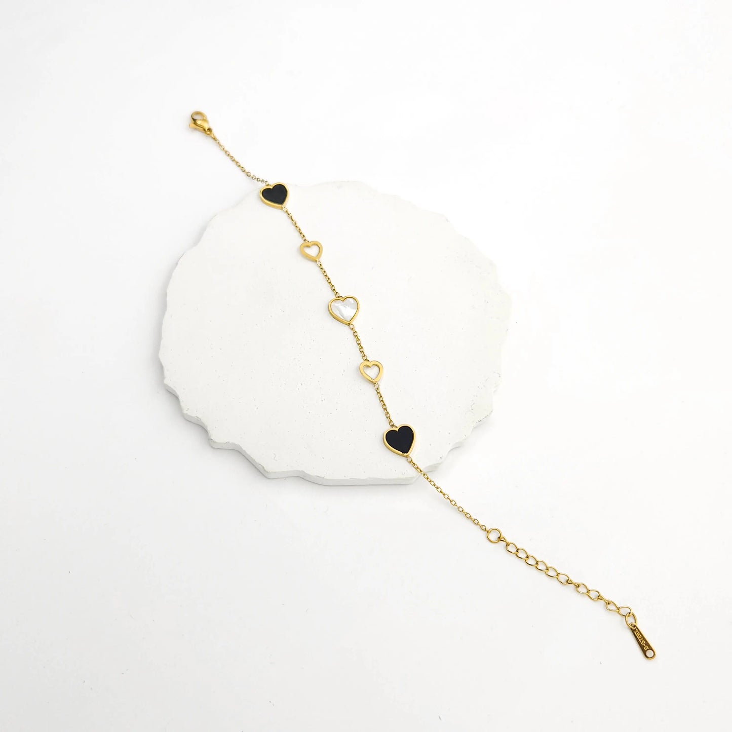 Black and white chain bracelet