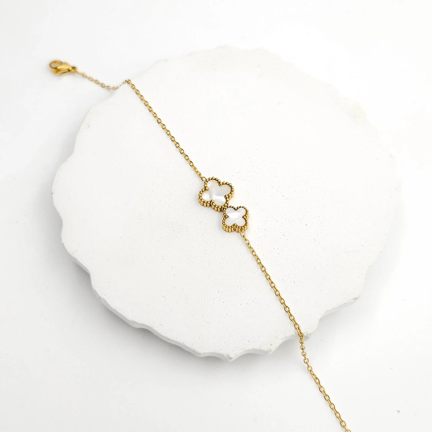 White clover chain bracelets