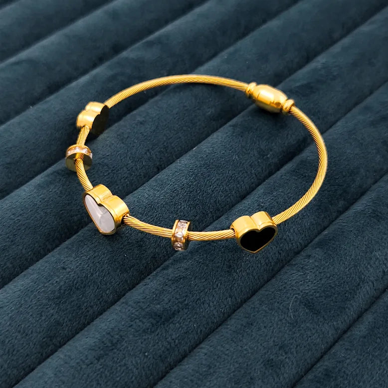Heart lock bangle bracelet