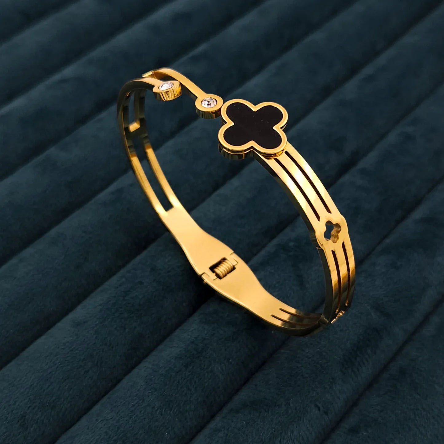 Black Clover stone bangle bracelet