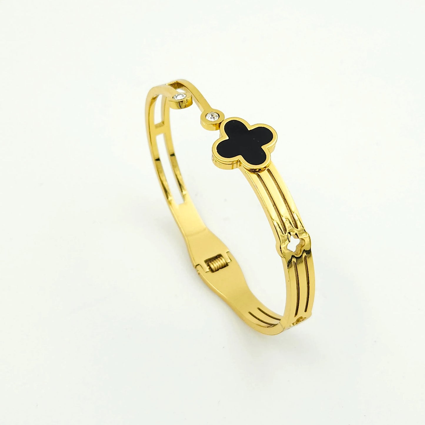 Black Clover stone bangle bracelet