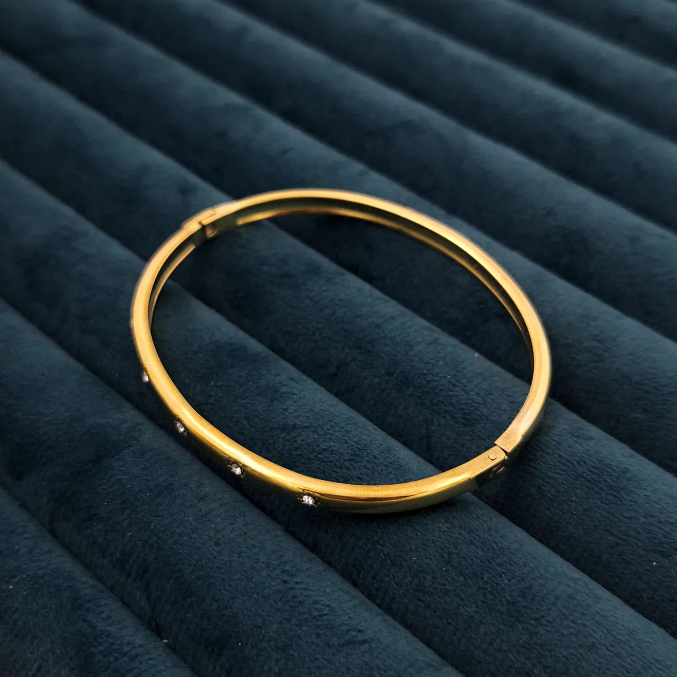 Stone studded - thin adult bangle bracelet