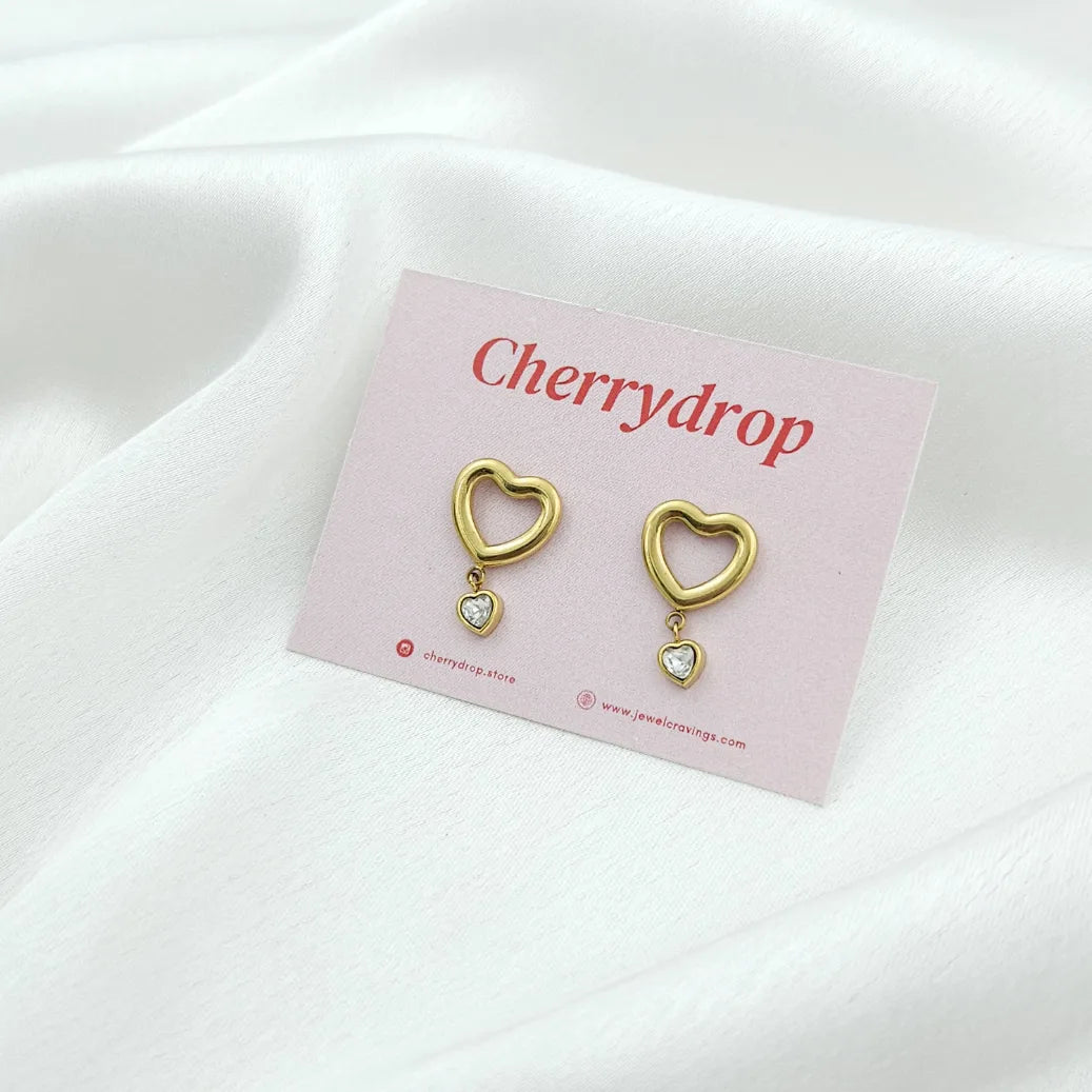 heart drop - Anti-tarnish earrings
