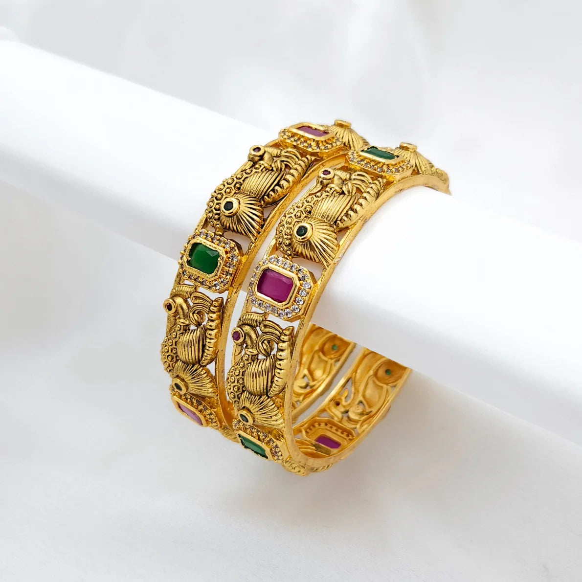 Grand Peacock Bangle for Wedding - Set of 2