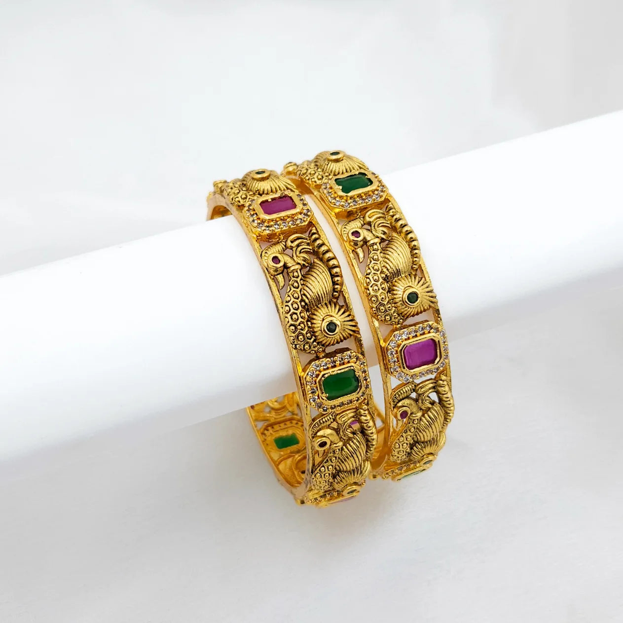 Grand Peacock Bangle for Wedding - Set of 2