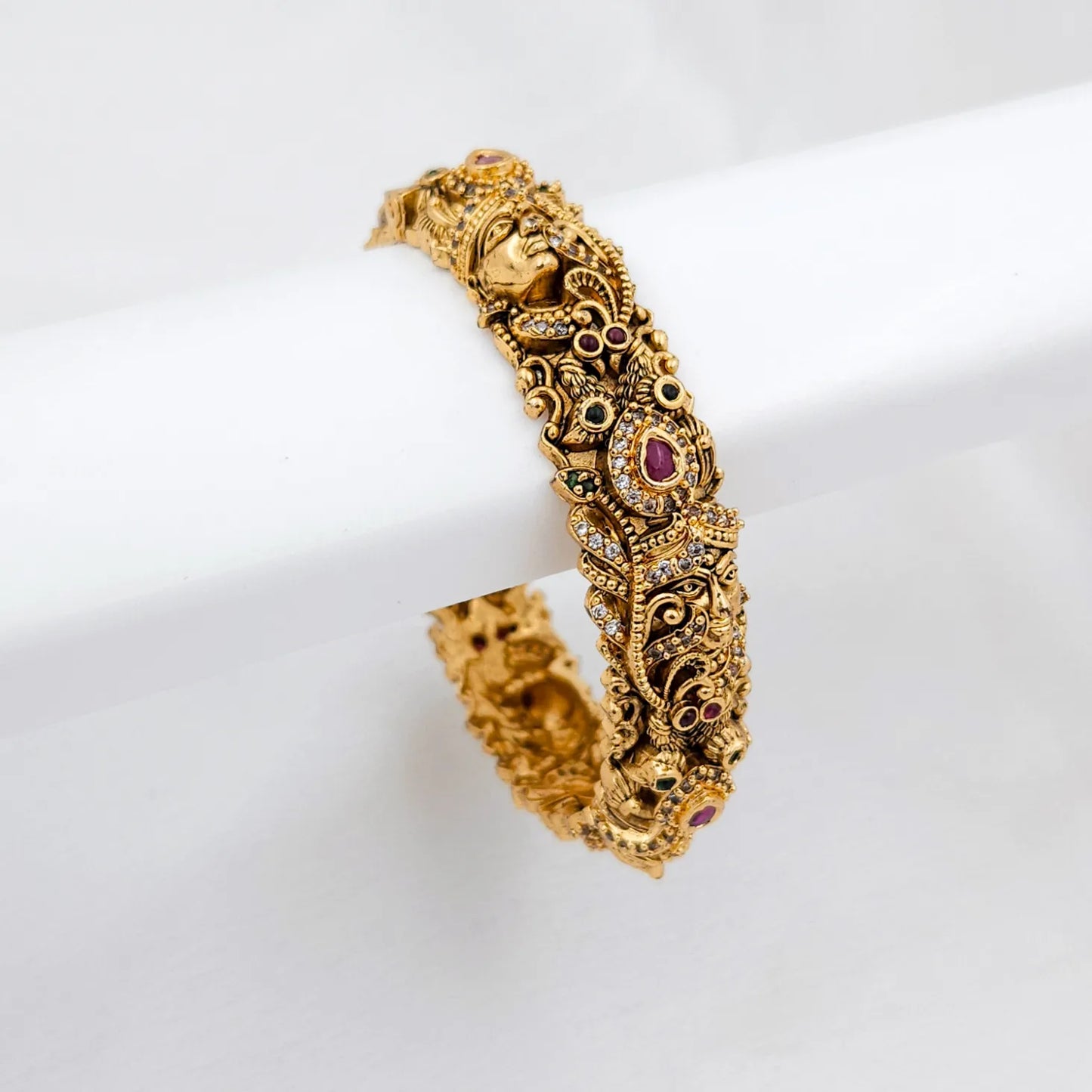 Krishna god stone studded open kada bangle for function- single piece