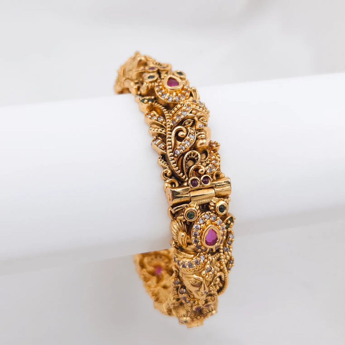 Krishna god stone studded open kada bangle for function- single piece