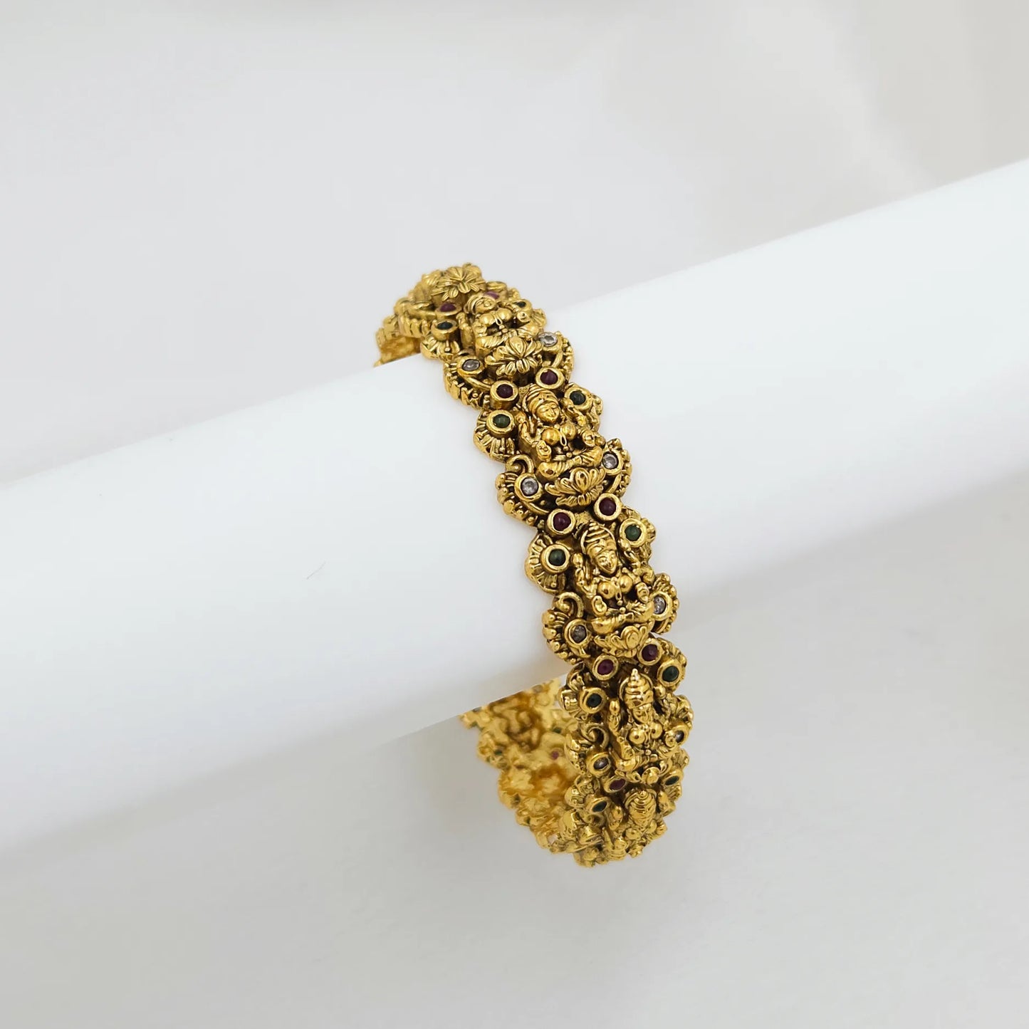 Antique Lakshmi goddess kada bracelet with lock - Single piece