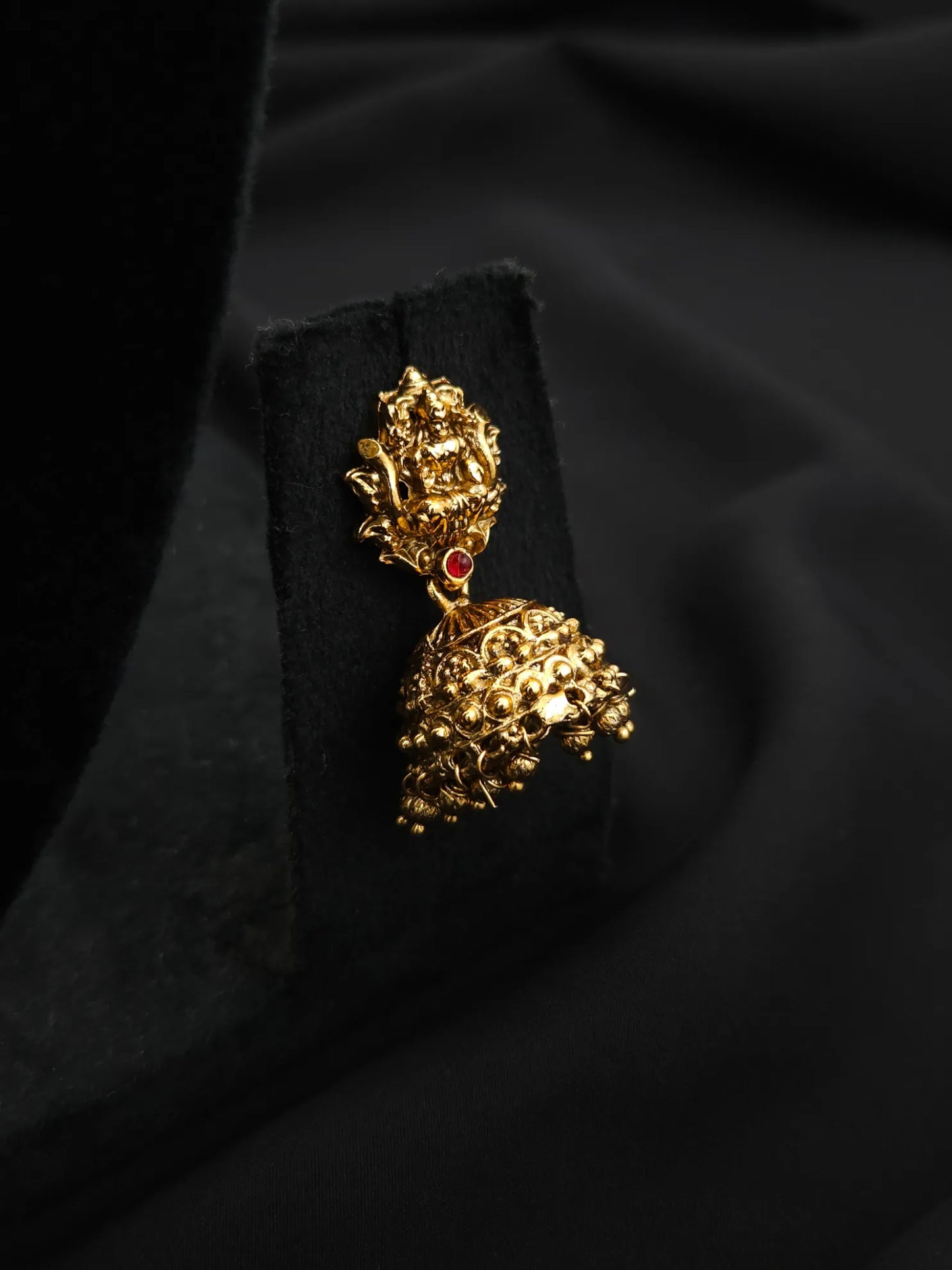 Grand Peacock Lakshmi Ball Haram Set with Earrings - One gram gold