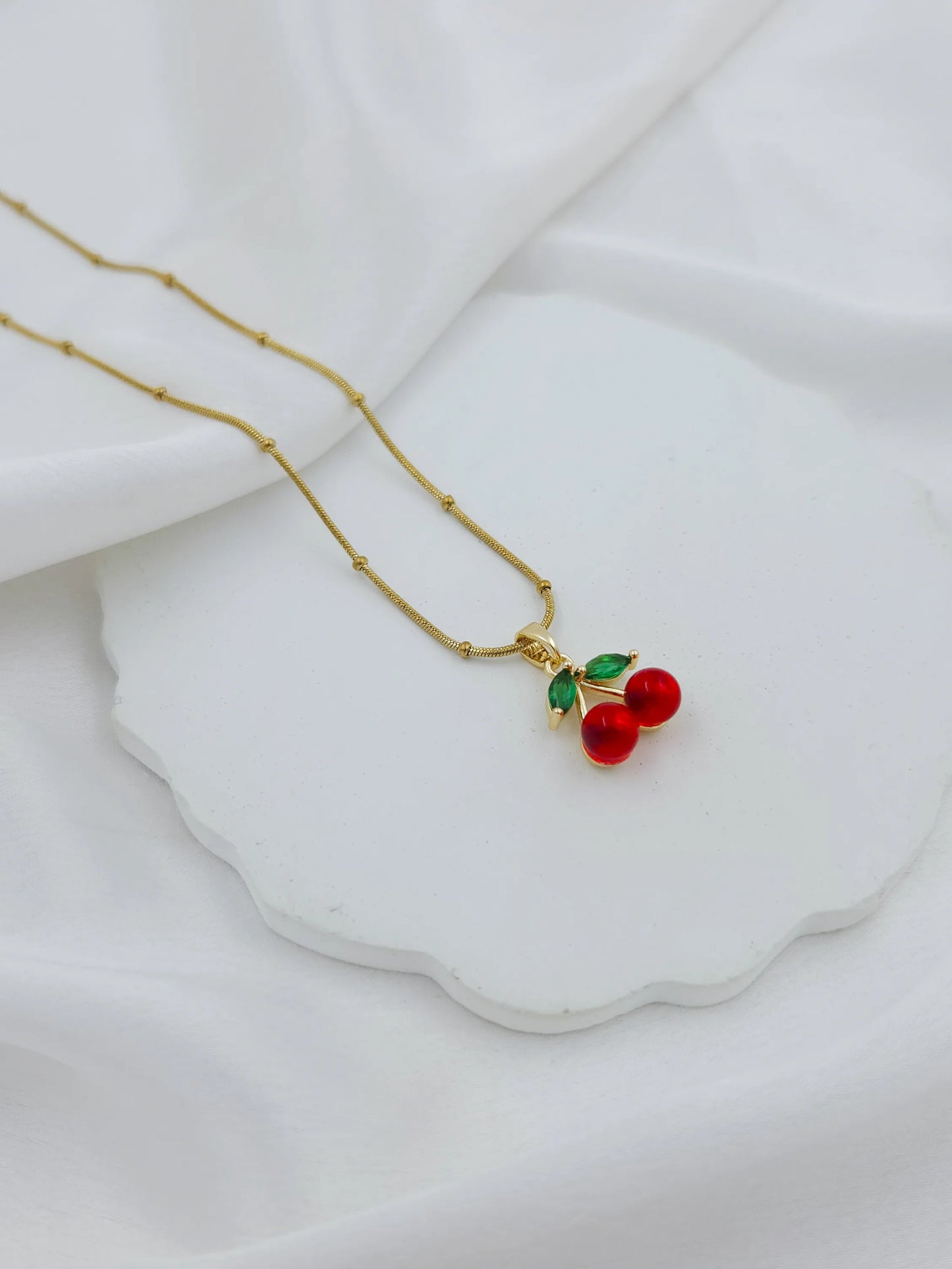 Cherry Lady Pendant Necklace - Daily Wear - Waterproof