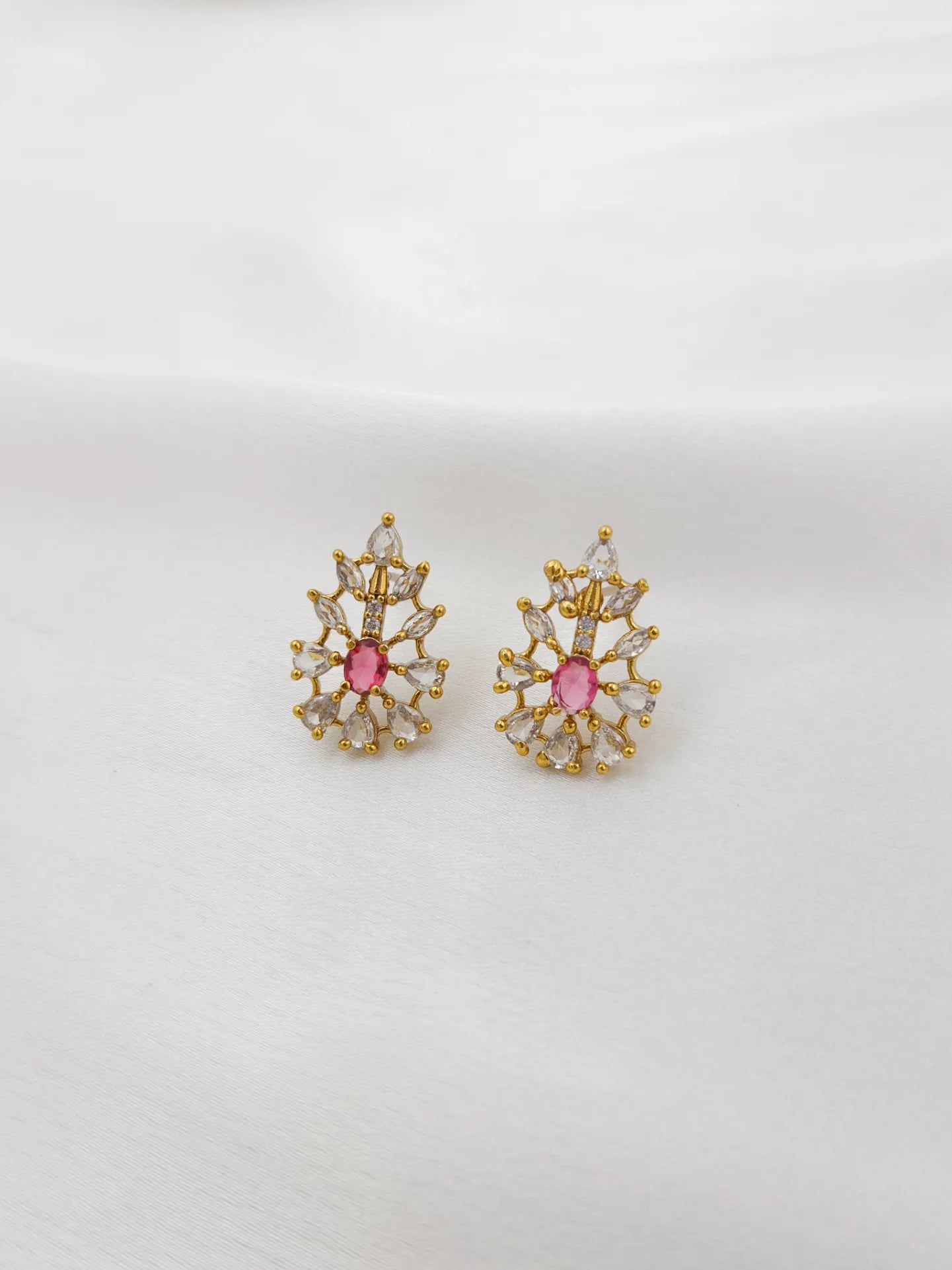 Red Floral AD Butterfly Necklace With Earrings