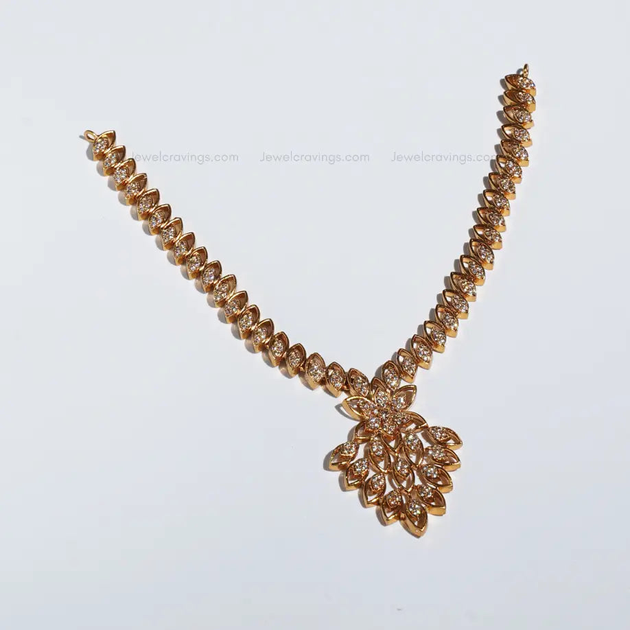 Gold Replica with CZ Stone Necklace with Earrings