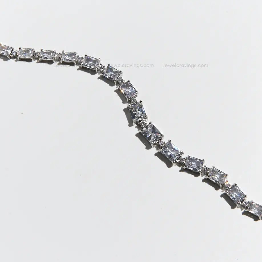 Sparkling American Diamond Necklace with Earrings