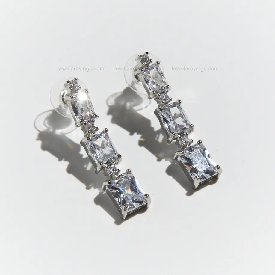 Sparkling American Diamond Necklace with Earrings