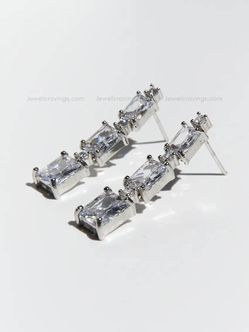 Sparkling American Diamond Necklace with Earrings