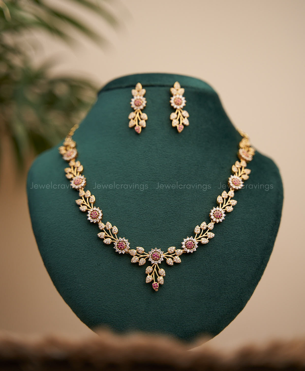 Floral Outburst Necklace with Earrings