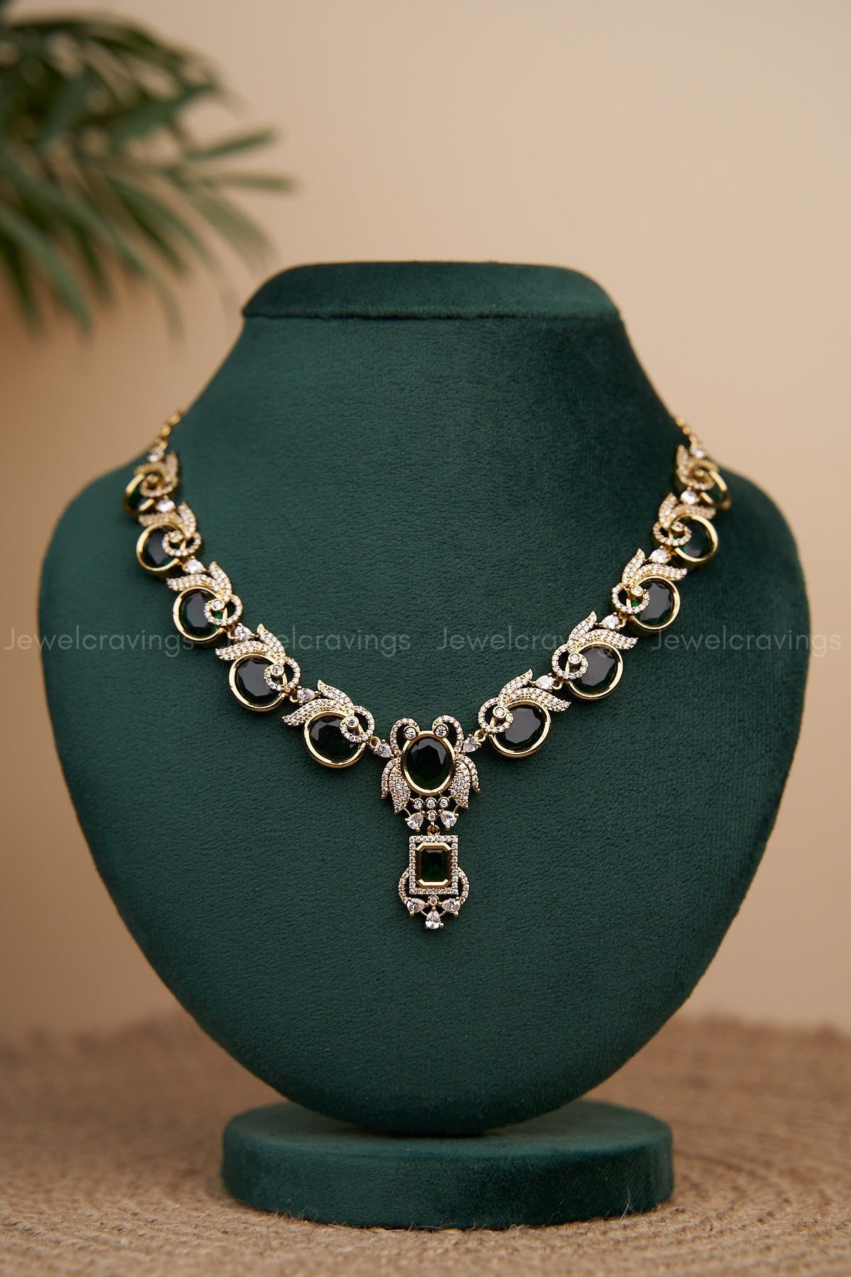 Swan Gemstone Pendant Necklace with Earrings