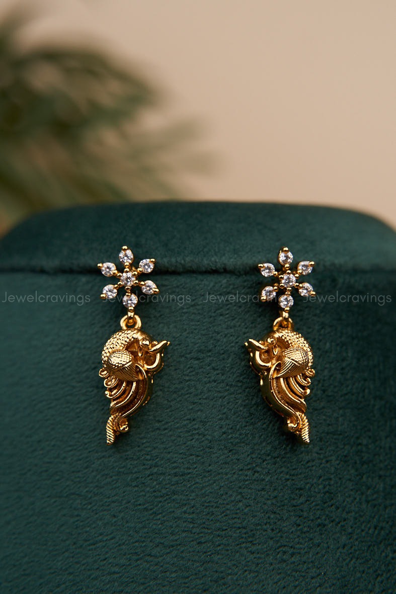 Peacock Gold Necklace with Earrings