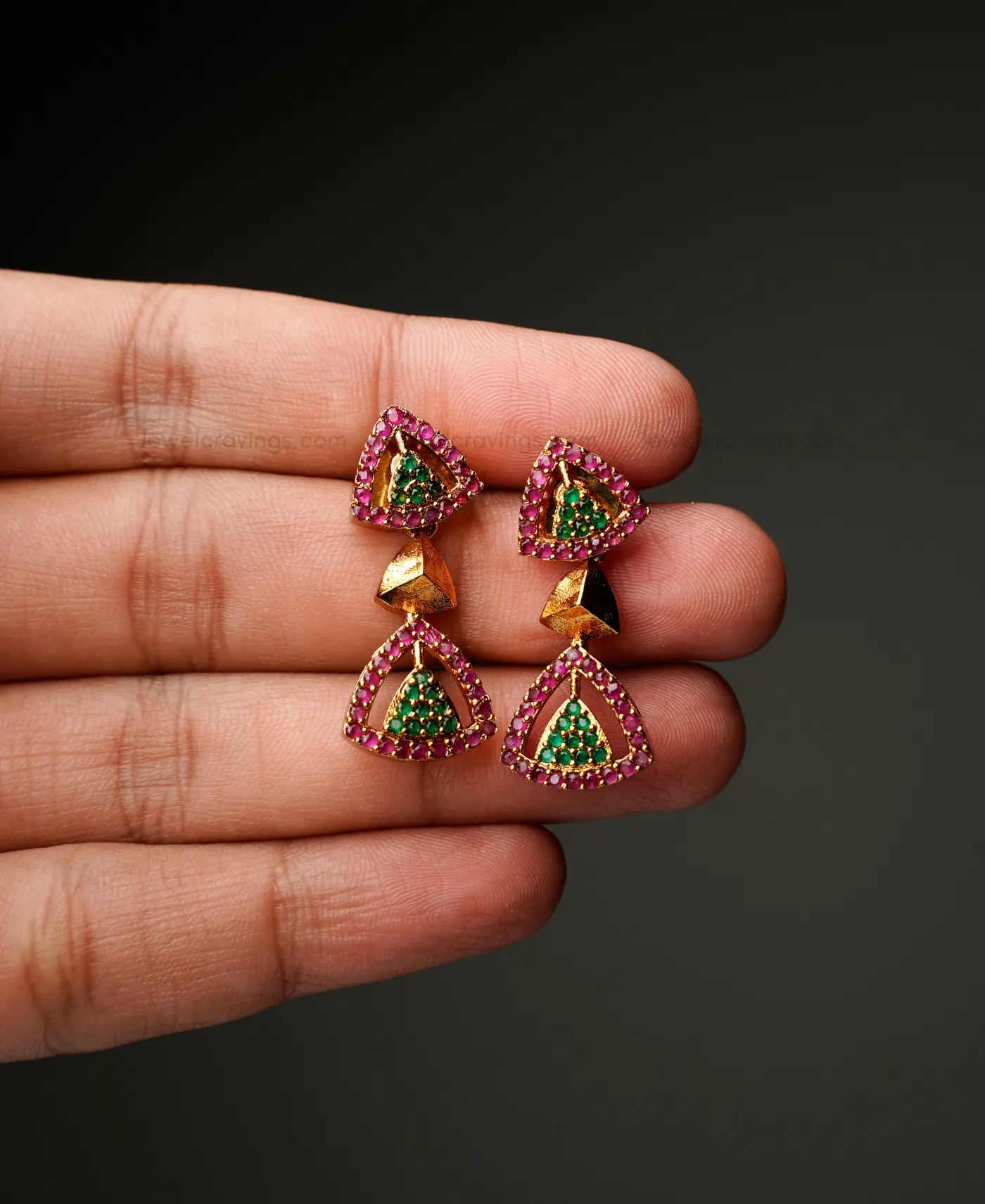 Triangular Designer Necklace with Earrings