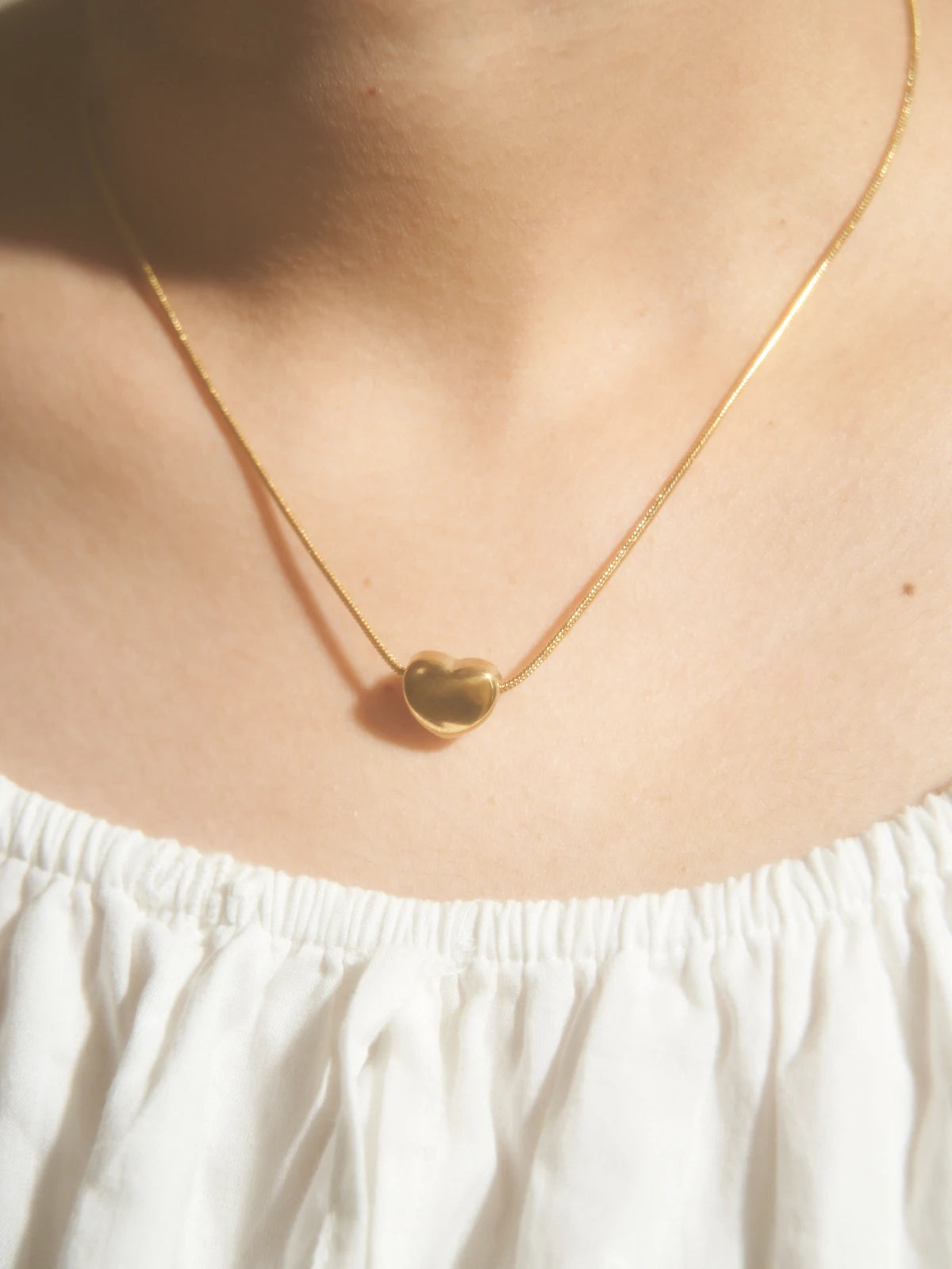 SOLID GOLD HEART PENDANT TARNISH FREE NECKLACE