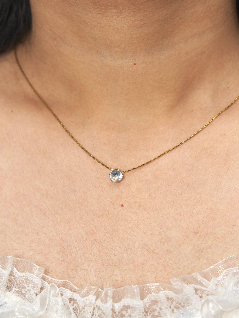 ANTI TARNISH - DAINTY ZIRCON DIAMOND STONE PENDANT NECKLACE
