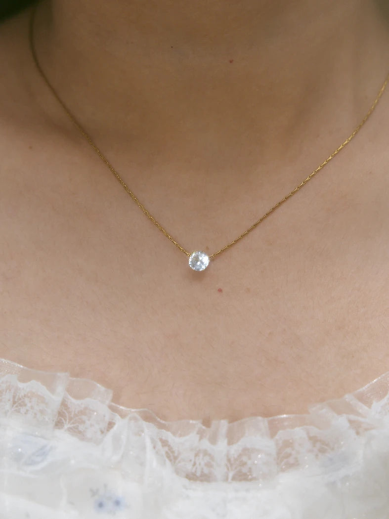 ANTI TARNISH - DAINTY ZIRCON DIAMOND STONE PENDANT NECKLACE