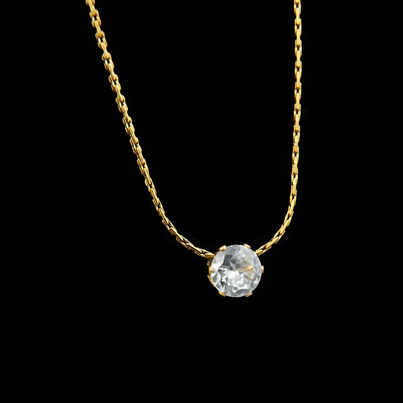 ANTI TARNISH - DAINTY ZIRCON DIAMOND STONE PENDANT NECKLACE