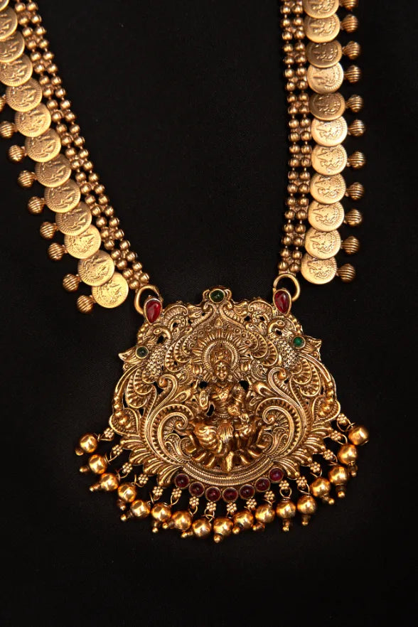 Antique Lakshmi Goddess Kaasu Long Haram Set