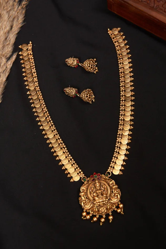 Antique Lakshmi Idol Beads Coin Haaram set