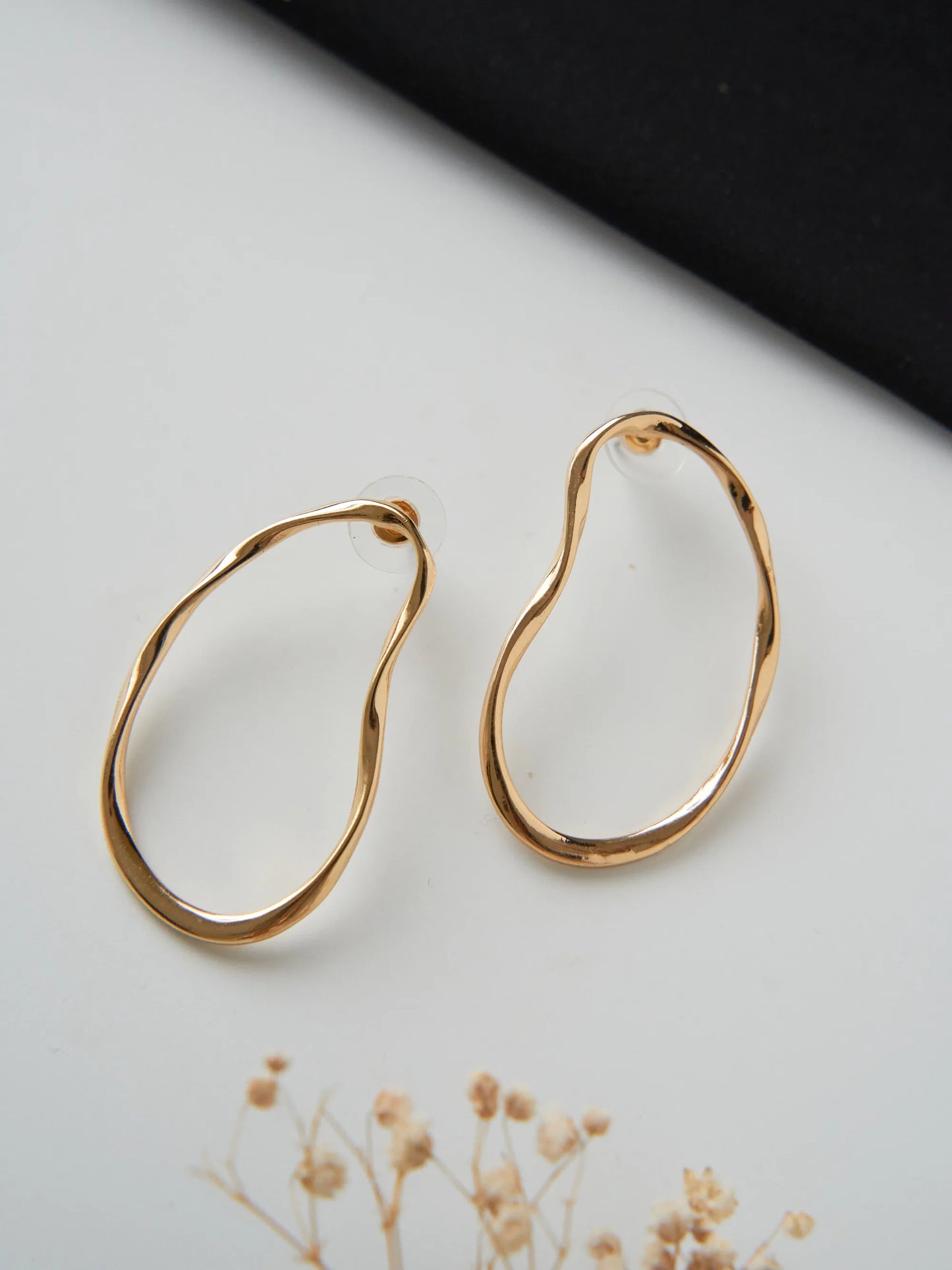 Girls pear shaped gold plated earrings
