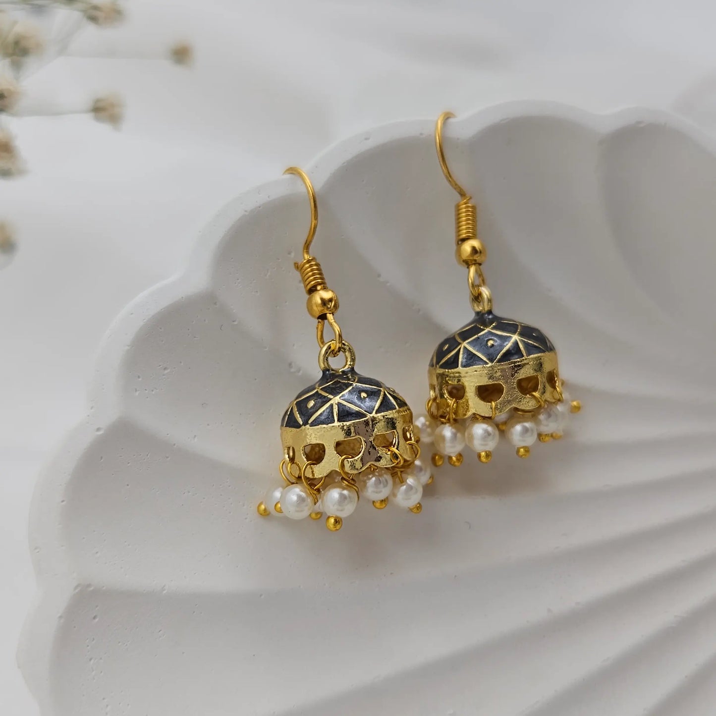 Grey Pearl Mini Sized Jumka