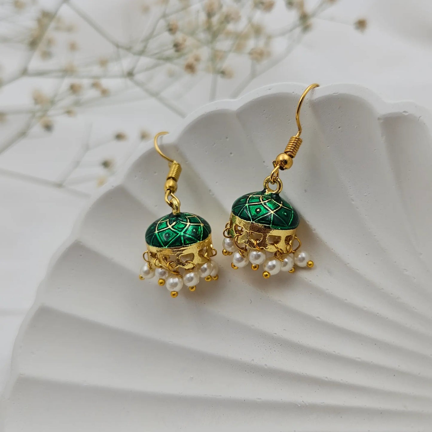 Dark Green Pearl Mini Sized Jumkas