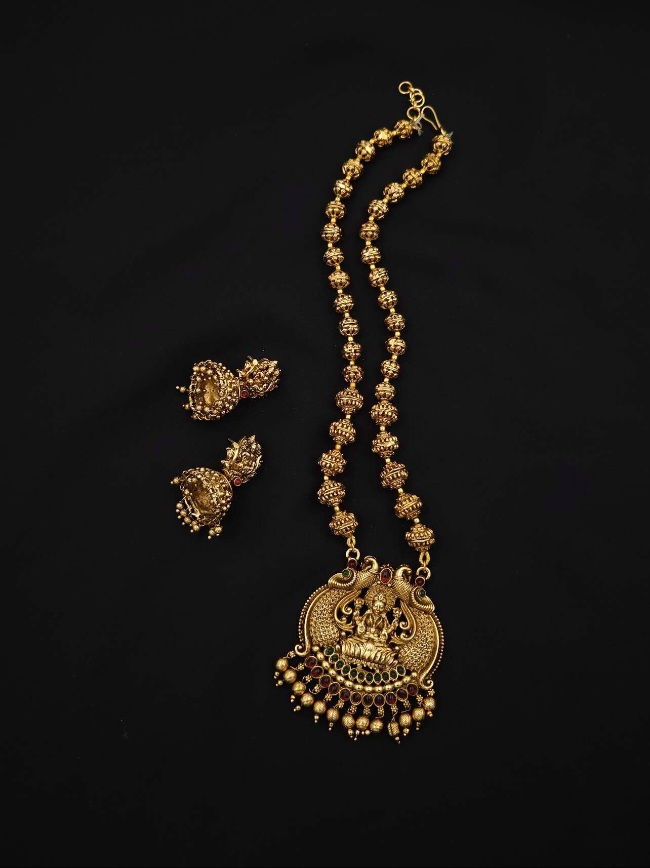 Lakshmi Kemp Stone Premium Finish Ball Haaram Set