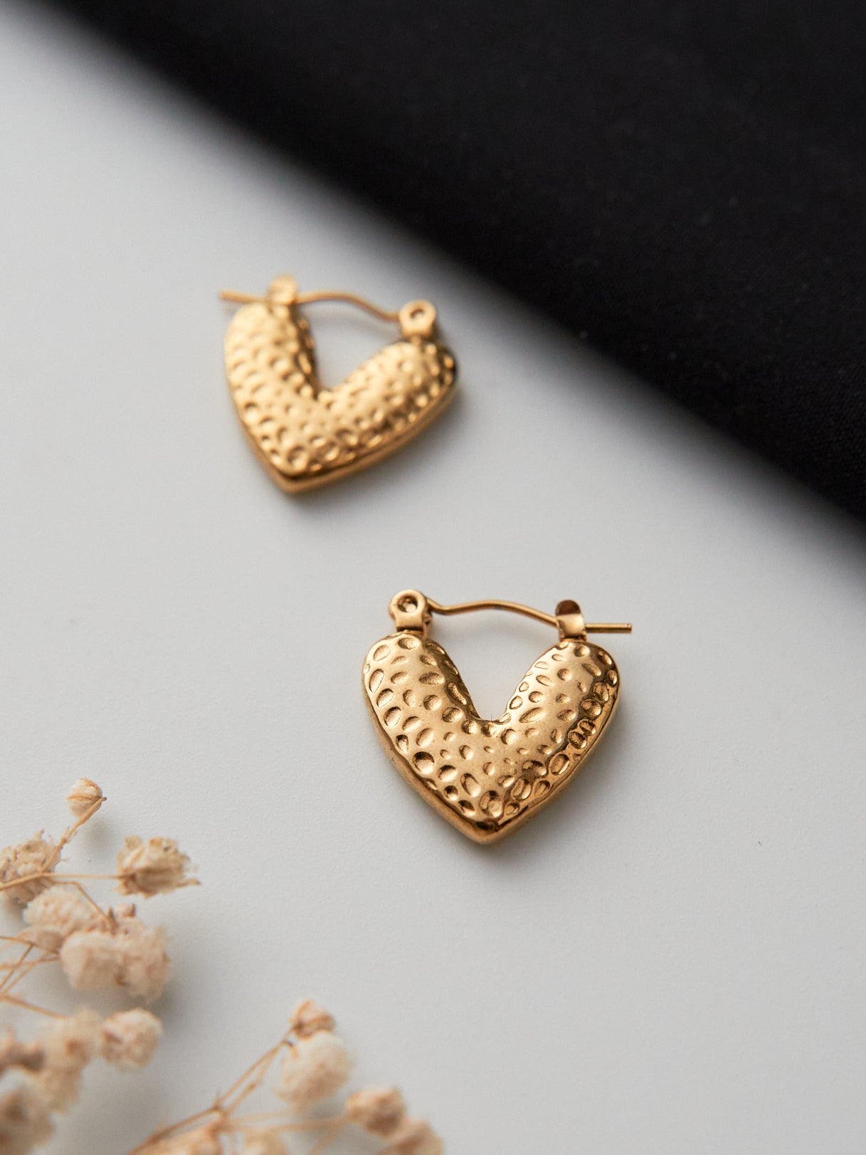 Heart drop hoops