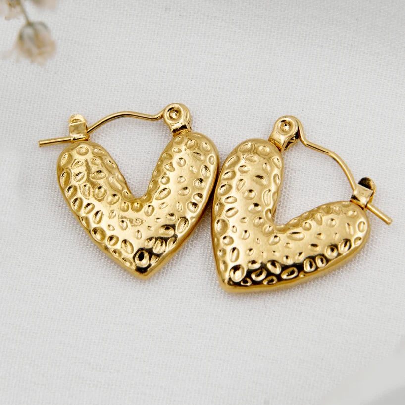 Heart drop hoops