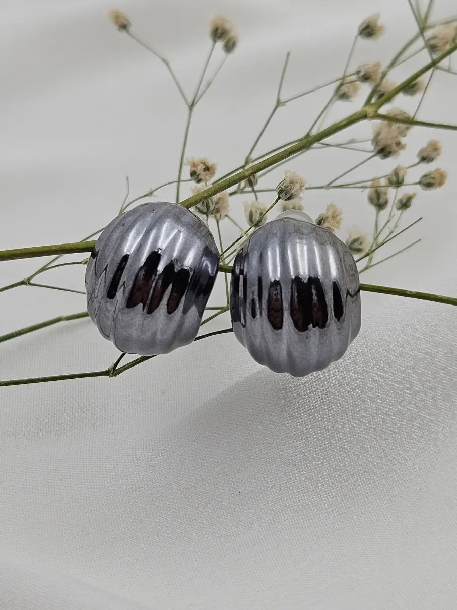 Blacky Grey Statement Earrings