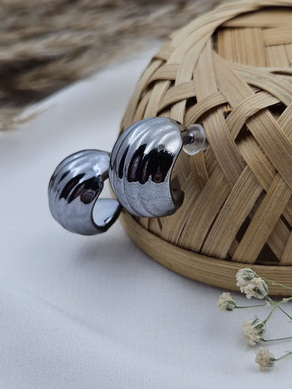 Blacky Grey Statement Earrings