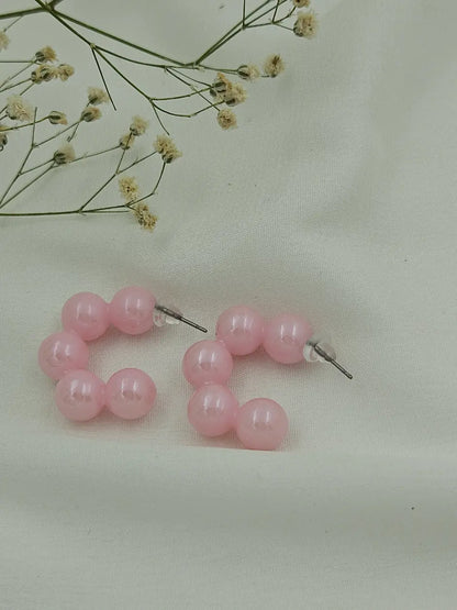 Baby pink Round Ball Western Earings
