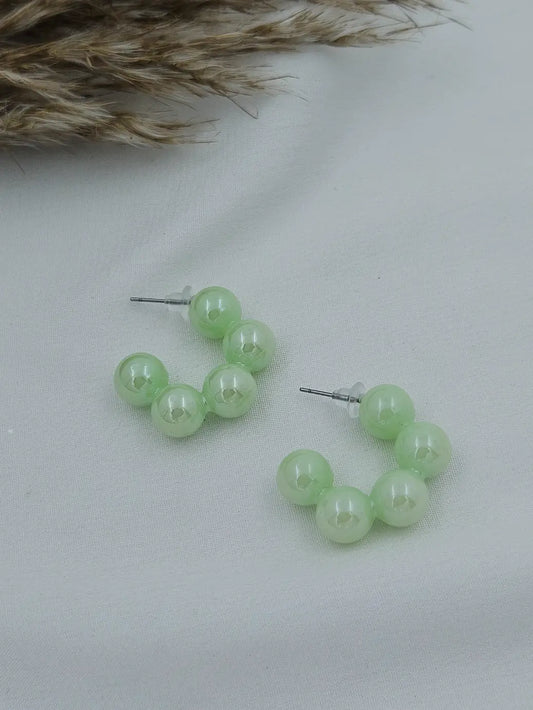 Pista Green Ball Western Earrings