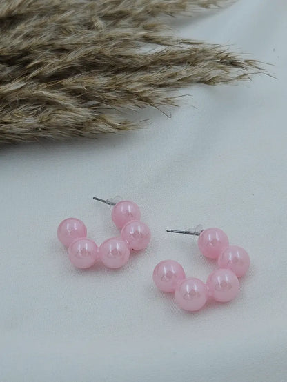 Baby pink Round Ball Western Earings