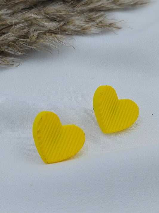 Heart Stripe Western Studs - Yellow