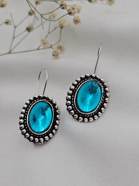 German Silver Shiny Blue Hangings