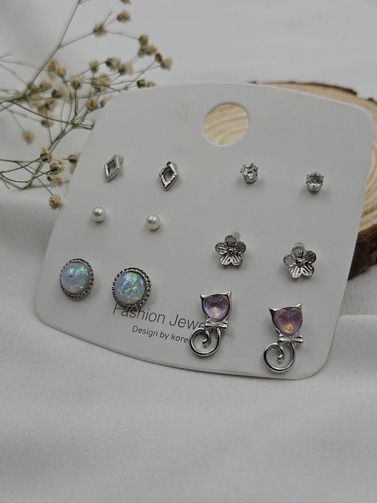 Korean 6PCS Casual Earring Set