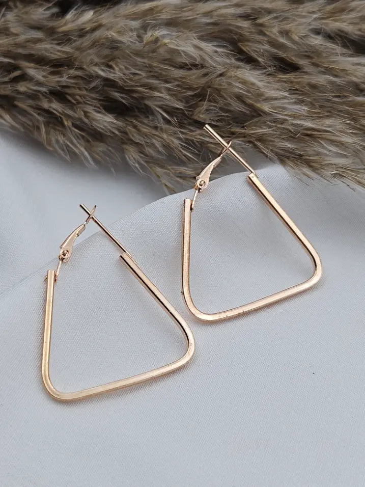 Triangle Daily Use Hoops - Rosegold