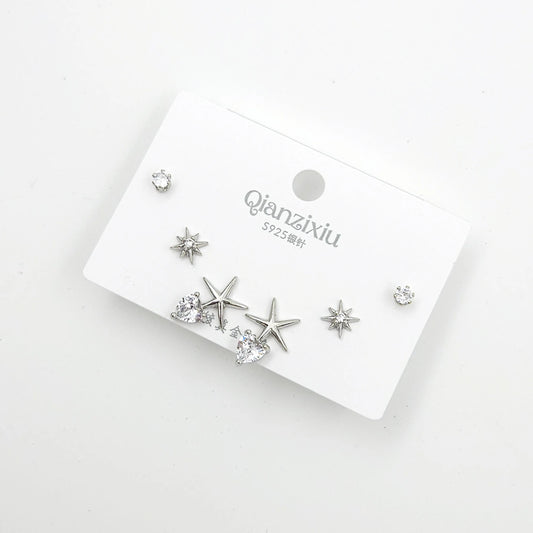 star diamond - silver combo set