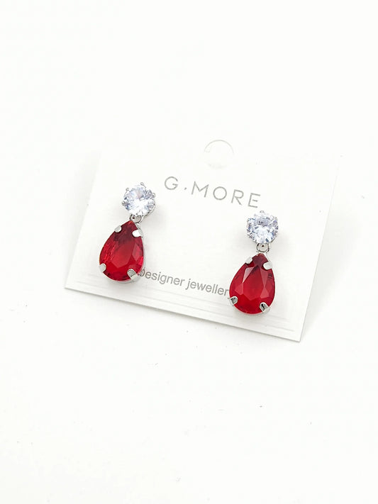 Red drop earrings