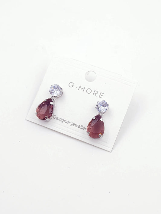 Maroon drop earings